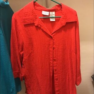 Size 16, red, button down blouse